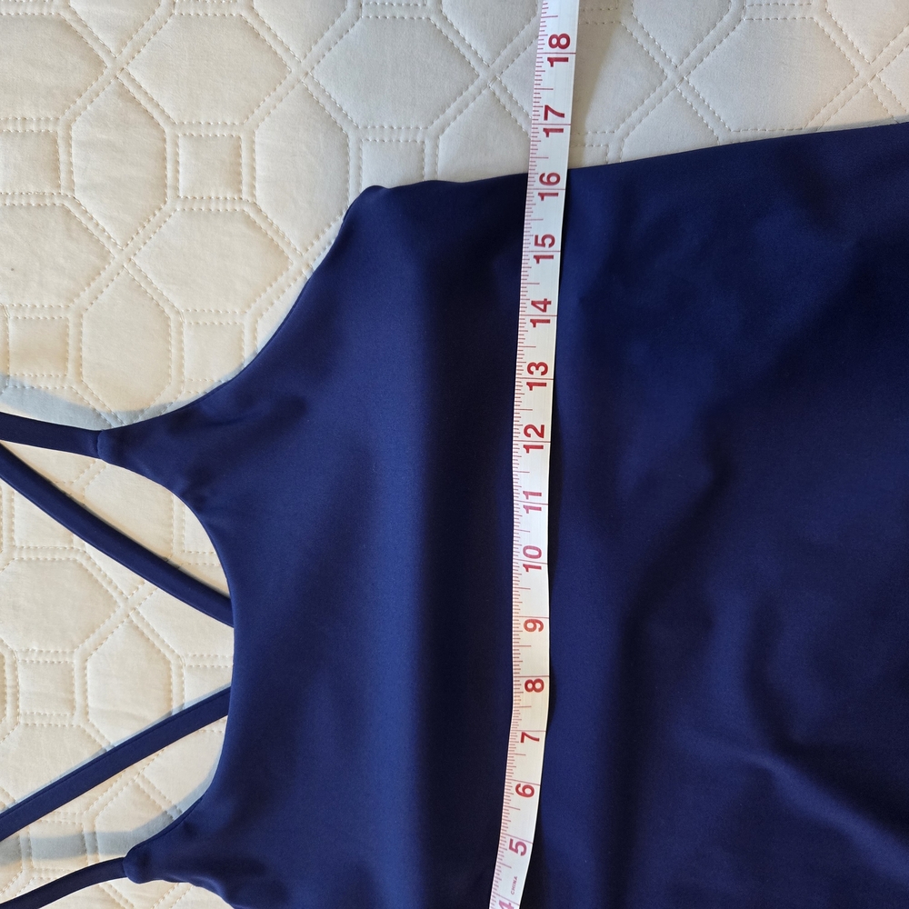 Navy Blue Racerback Athletic Dress - Picture 4 of 9